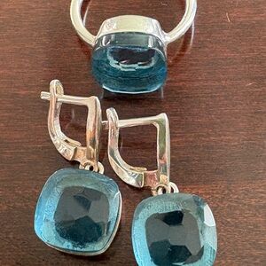 Elegant Silver and London Blue Topaz Jewelry Set